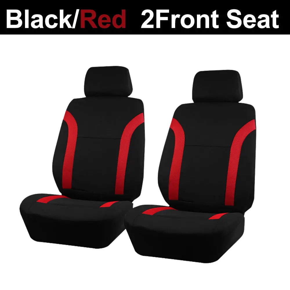 Car Seat Covers – Universal Breathable Air Mesh & Polyester Fabric - Black 2 front seat