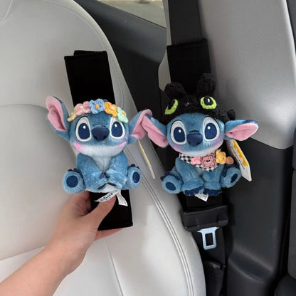 Stitch Car Seat Belt Cover Disney Cartoon Kawaii Plush Pad