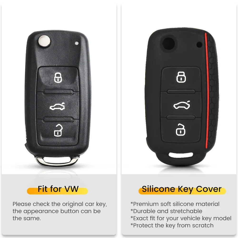 VW Sagitar, Touareg & Phaeton Key Case — Silicone or TPU