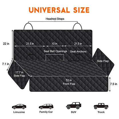 Car Dog Seat Cover – Waterproof Back Seat Protector, Nonslip & Universal Pet Carrier Mat - 