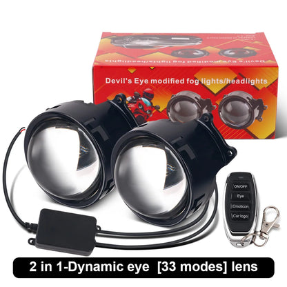 3-Inch Devil's Eye LED Headlight Retrofit Kit with Remote Control