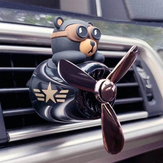 Pilot Bear Car Air Freshener – Rotating Vent Clip Diffuser - BEAR