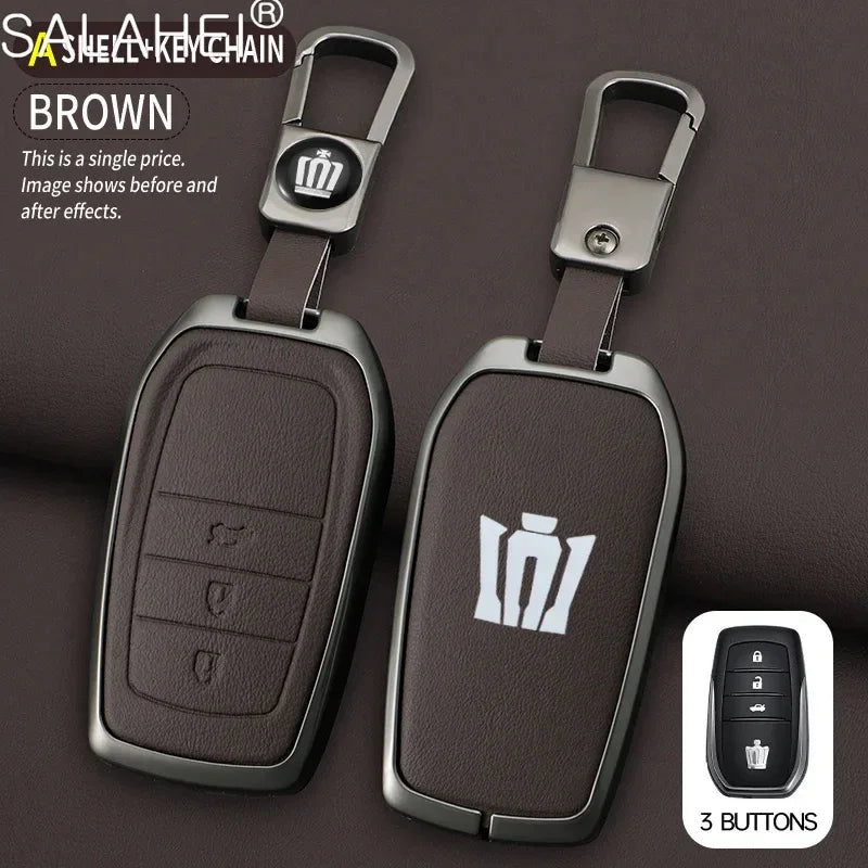 Toyota Key Cover - Zinc Alloy Case - B-brown keychain