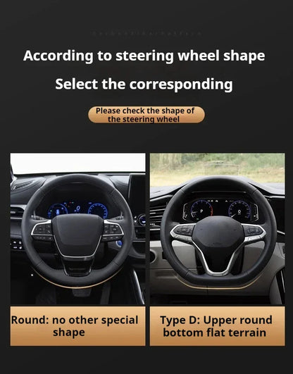 Peugeot Leather Steering Wheel Cover - D Type Black A