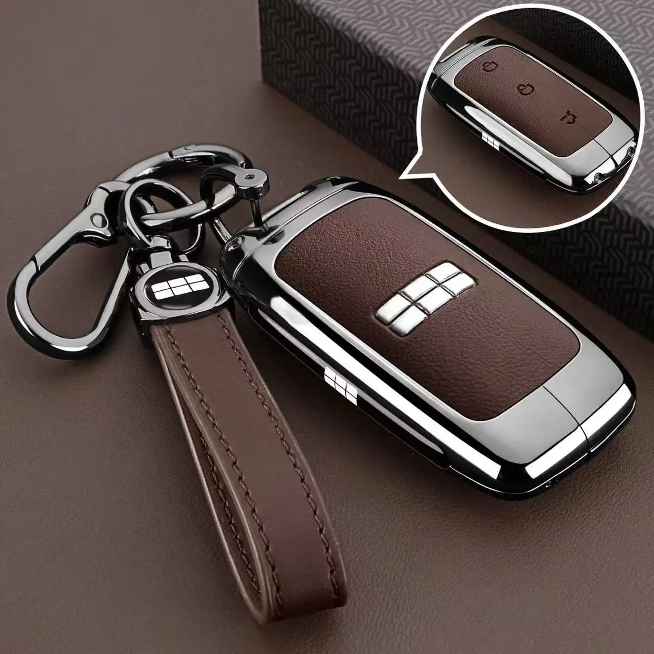 Zinc Alloy Leather Key Case Cover for Geely Galaxy EX5 E5 L6 L7