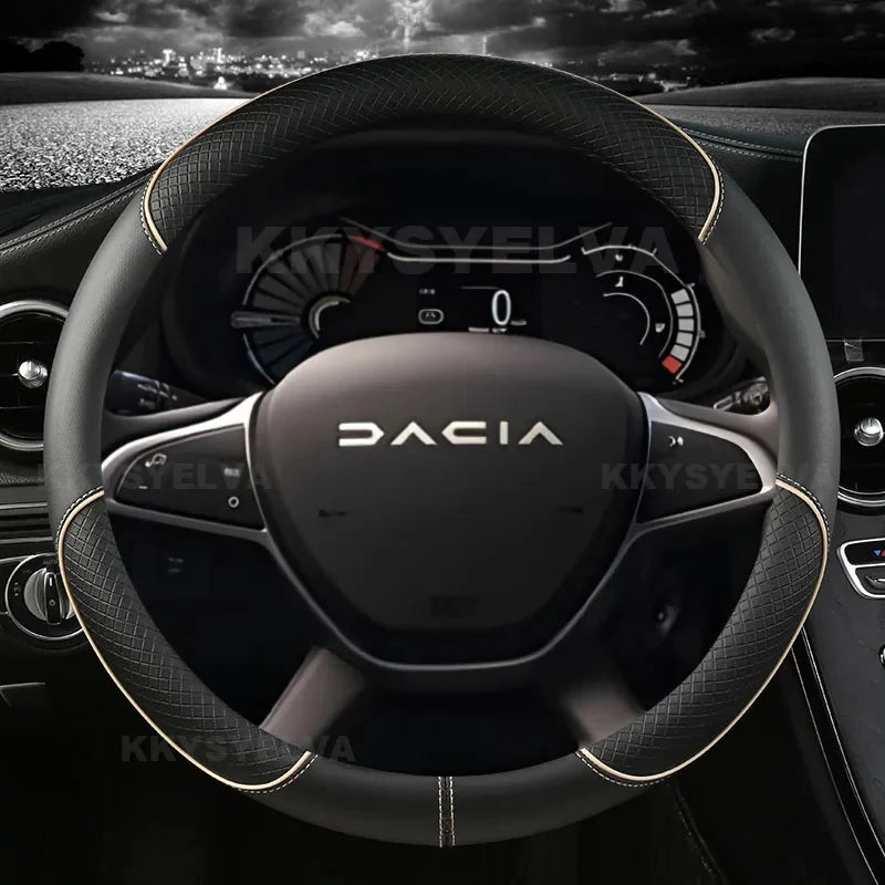 Dacia Microfibre Steering Wheel Cover - Round Shape / Beige