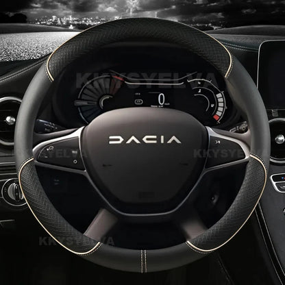 Dacia Microfibre Steering Wheel Cover - Round Shape / Beige