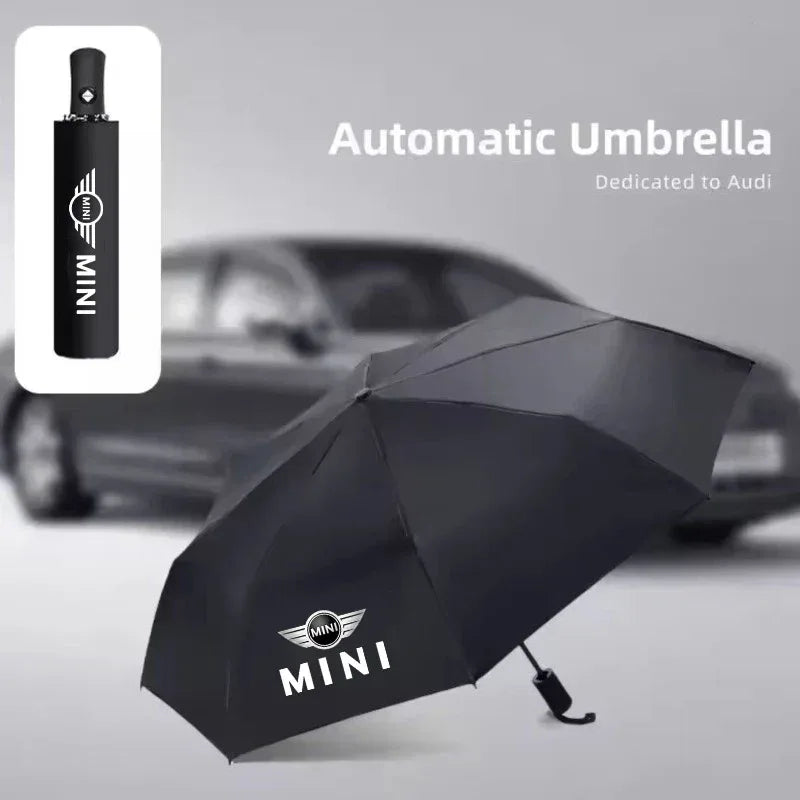 MINI Cooper Automatic Foldable Car Umbrella | Portable Sun & Rain Cover - 