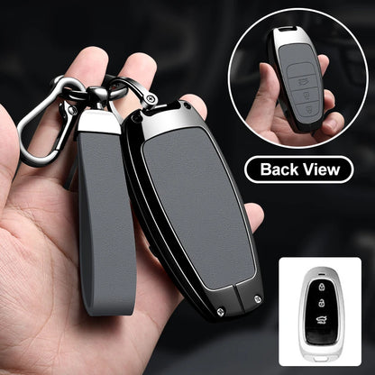 Zinc Alloy Leather Key Cover for Hyundai Santa Fe Tucson Solaris