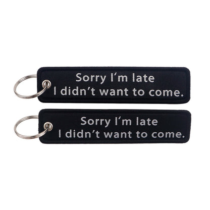 Embroidered Keys Tag Keychain - Personalized Key Identifier Fob