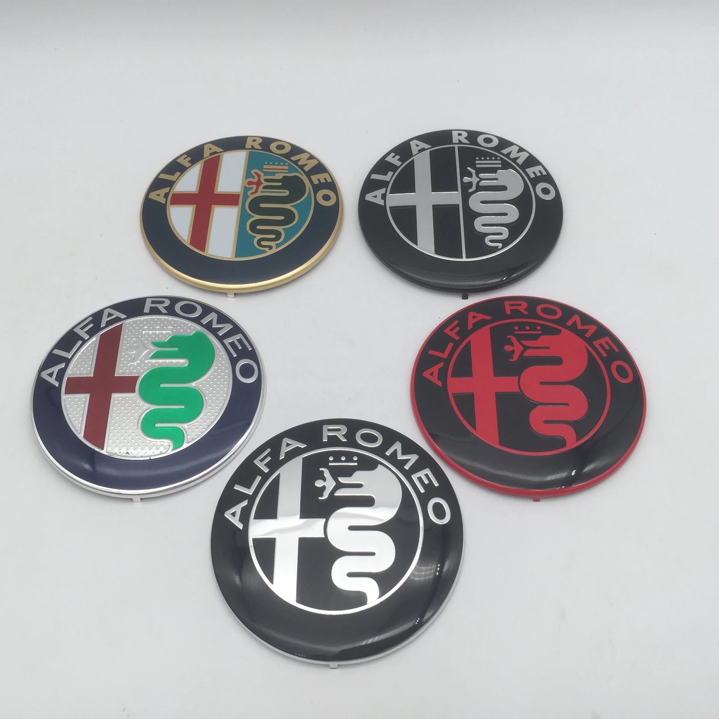 Alfa Romeo 147 156 159 74mm Front Hood Emblem Badge 2pcs