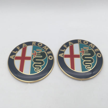 Alfa Romeo 147 156 159 74mm Front Hood Emblem Badge 2pcs