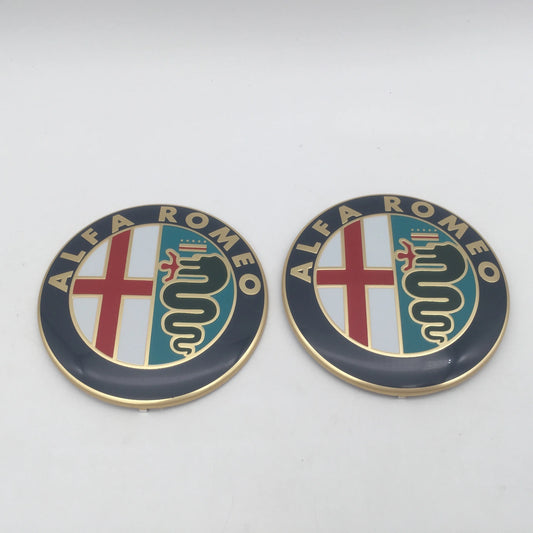 Alfa Romeo 147 156 159 74mm Front Hood Emblem Badge 2pcs