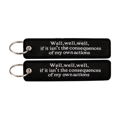 Embroidered Keys Tag Keychain - Personalized Key Identifier Fob