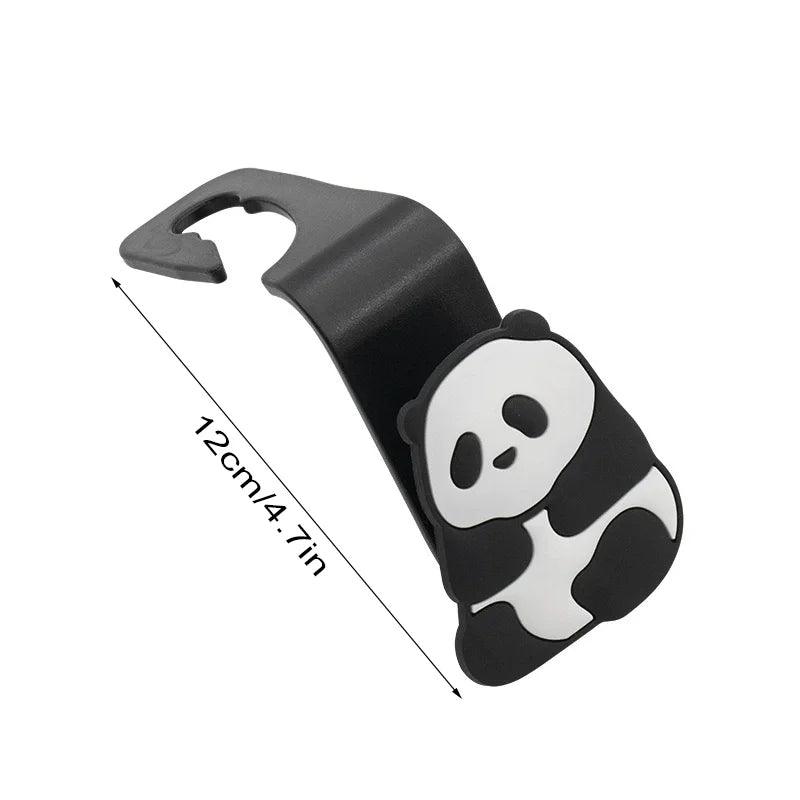 2pcs Panda Car Seat Headrest Hooks - Universal Vehicle Storage