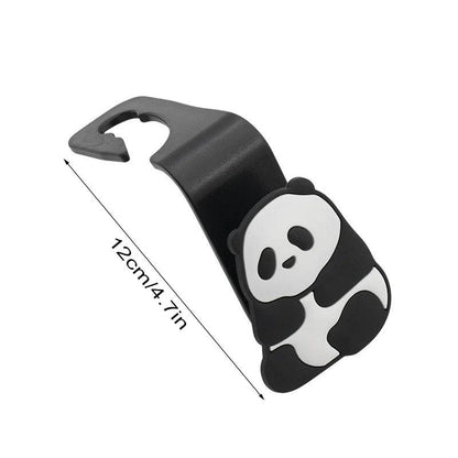2pcs Panda Car Seat Headrest Hooks - Universal Vehicle Storage