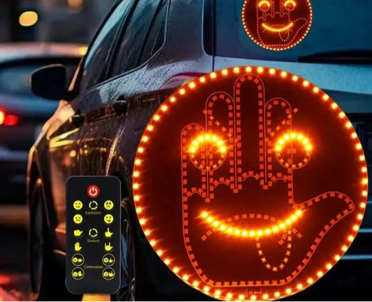 Creative LED Hand Gesture Brake Light – Rear Windshield Fun Lamp with 3 Signal Modes (Middle Finger, Peace, Love)
