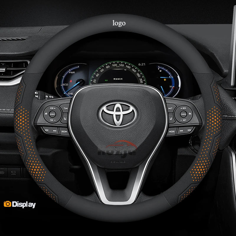Toyota Carbon Fiber Leather Steering Wheel Cover