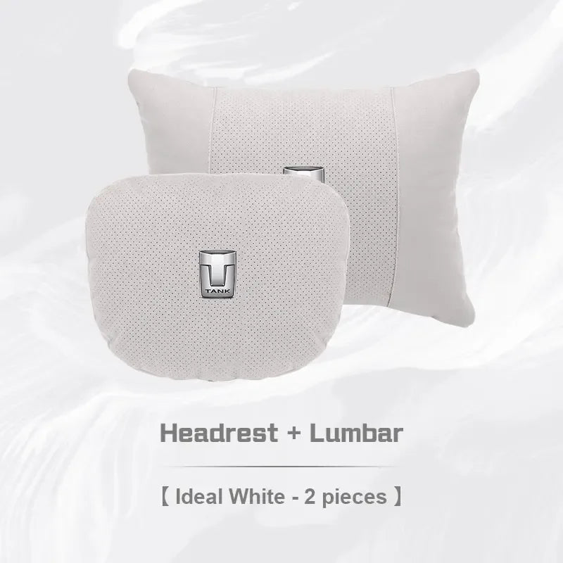 GWM Tank Neck Pillow & Lumbar Support Cushion - White set