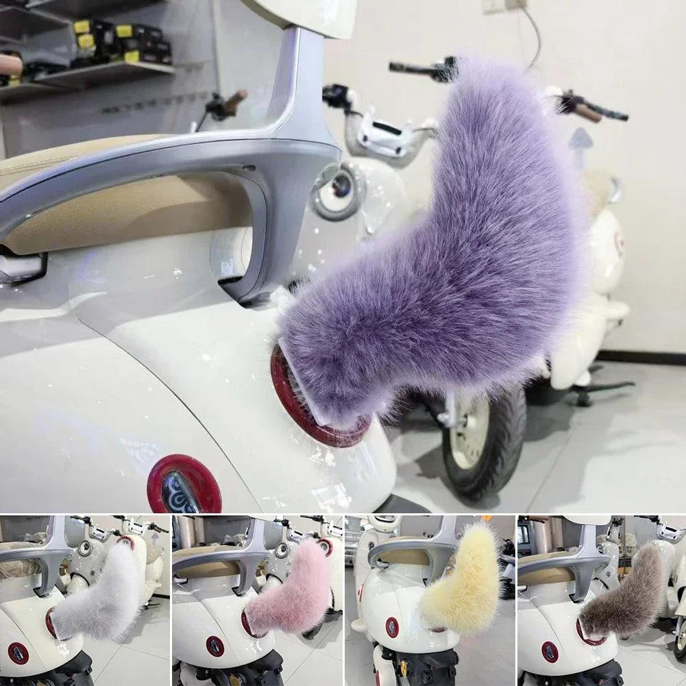 Electric Fluffy Fox Tail Vehicle Ornament