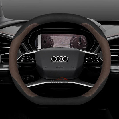 Leather Car Steering Wheel Cover for New Audi A3 8y Q7 q5 A5 B10 A1 rs3 s3 Sq5 Q8 Q4 Q3 A6 Etron 2025 Interior Accessories