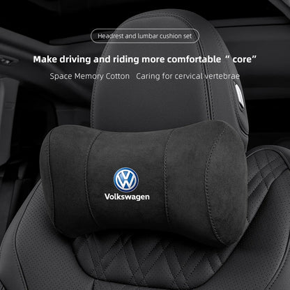 VW Suede Car Headrest Pillow