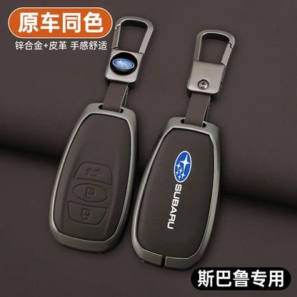 Zinc Alloy Leather Car Key Case Cover Subaru BRZ STI XV Forester