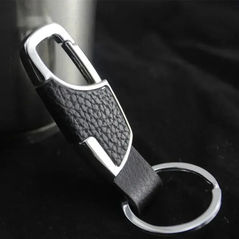 Leather Metal Car Keychain Unisex Waist Key Ring Organizer