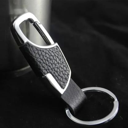 Leather Metal Car Keychain Unisex Waist Key Ring Organizer