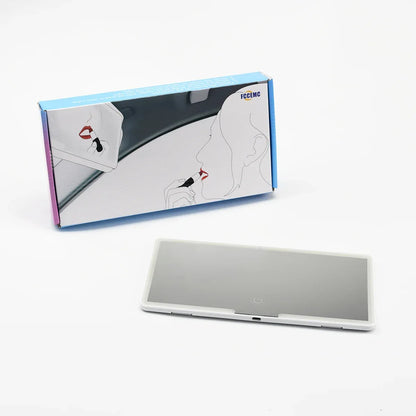 LED Car Sun Visor Makeup Mirror – Rechargeable HD Vanity Mirror - White