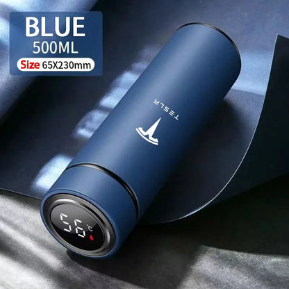 Tesla 500ML Smart Thermos Cup - Blue