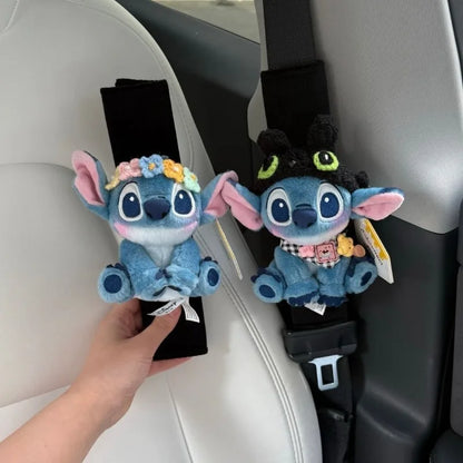 Stitch Car Seat Belt Cover Disney Cartoon Kawaii Plush Pad
