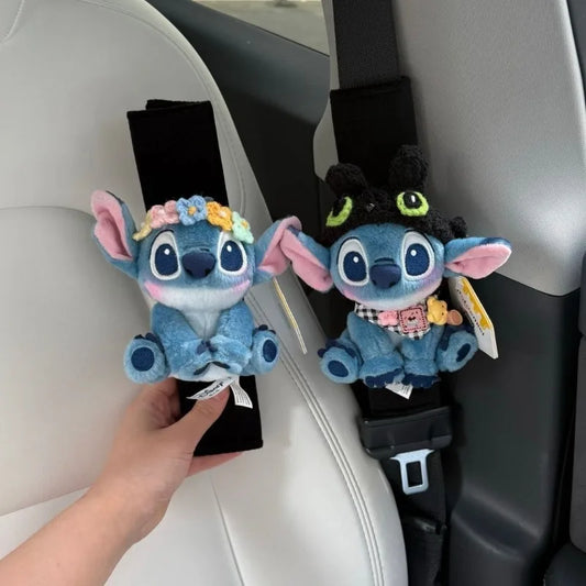 Stitch Car Seat Belt Cover Disney Cartoon Kawaii Plush Pad