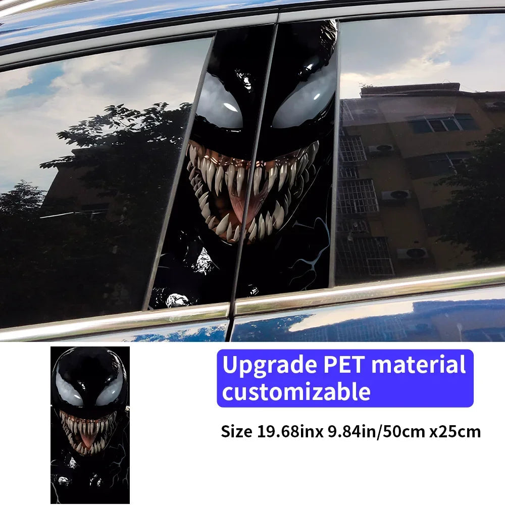Venom Car Stickers – B-Pillar Center Column Vinyl Decals, Waterproof & Scratch-Proof - 1