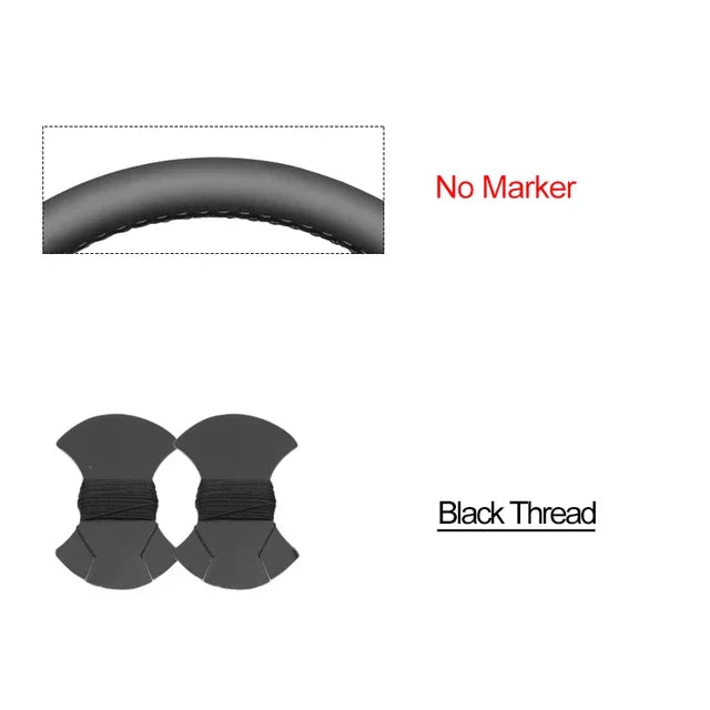 Dodge and RAM Hand-Stitched Steering Wheel Cover - Black Thread