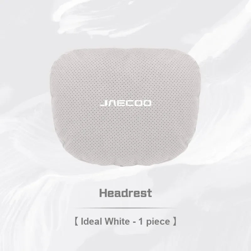 Jaecoo Breathable Suede Neck & Lumbar Support Pillow - headrest white
