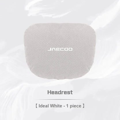 Jaecoo Breathable Suede Neck & Lumbar Support Pillow - headrest white