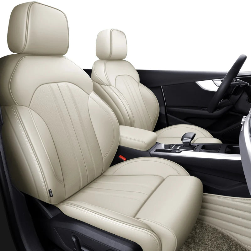 Custom-Fit Leather Car Seat Covers for Audi A3, A4, A6, Q3, Q5, Q7, A7 & TT – Full 5-Seat Set