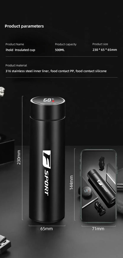 F Sports Smart Thermos 500ML - Black