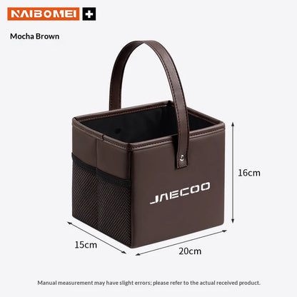 Leather Car Trash Bin Folding Storage Bag for Chery Jaecoo J5-J8