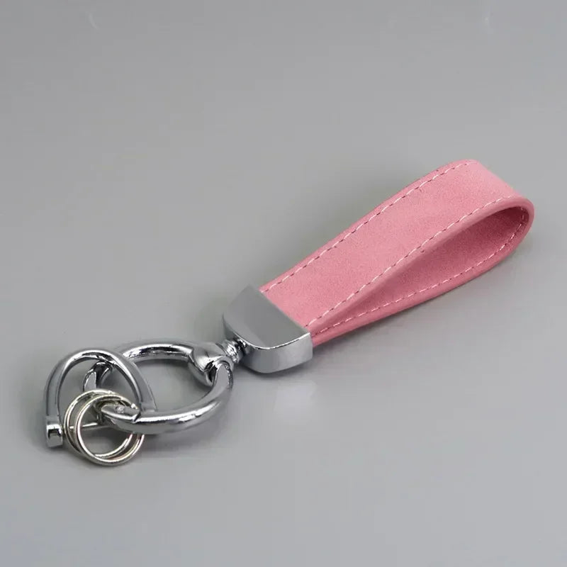 Custom Laser Engraved Suede Leather Keychain - Personalized Logo