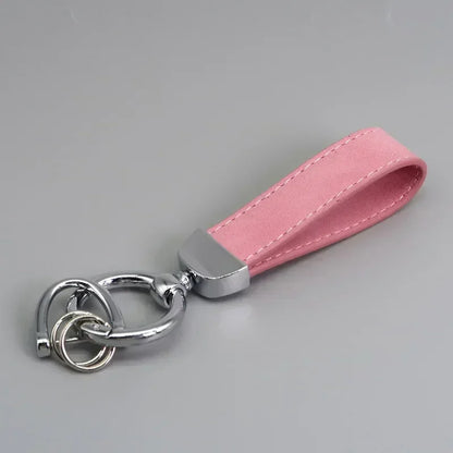 Custom Laser Engraved Suede Leather Keychain - Personalized Logo