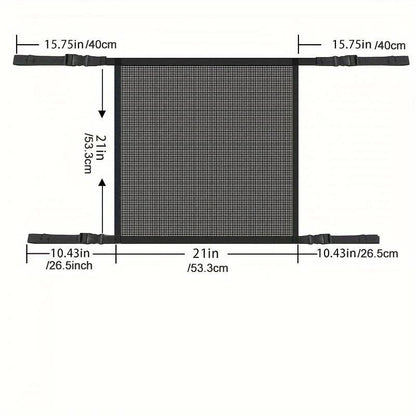 21x21 Adjustable Car Dog Barrier Net - Backseat Pet Safety Fence