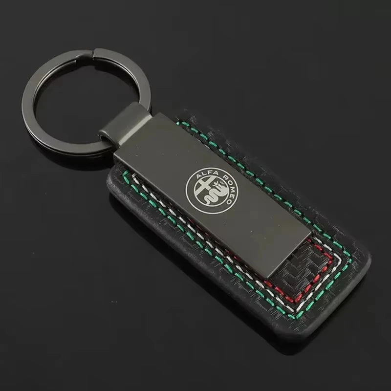 Alfa Romeo Car Keychain Leather Badge 159 Giulietta Mito Stelvio