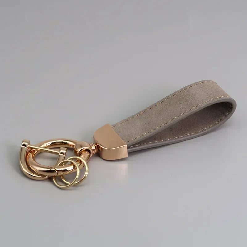 Custom Laser Engraved Suede Leather Keychain - Personalized Logo