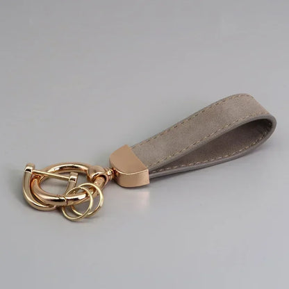 Custom Laser Engraved Suede Leather Keychain - Personalized Logo