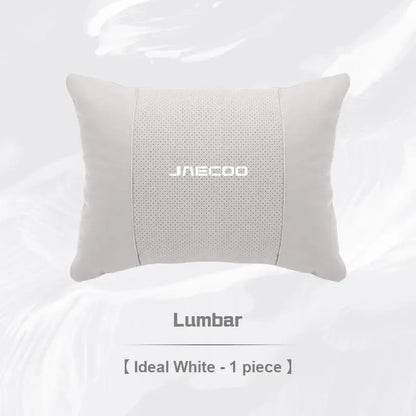 Jaecoo Breathable Suede Neck & Lumbar Support Pillow - lumbar white