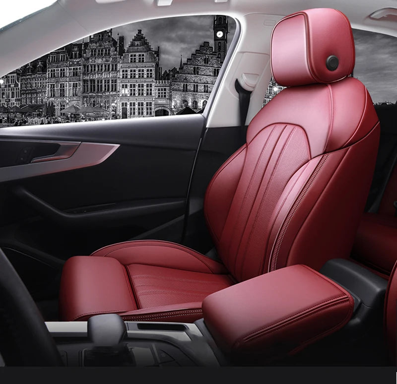 Custom-Fit Leather Car Seat Covers for Audi A3, A4, A6, Q3, Q5, Q7, A7 & TT – Full 5-Seat Set