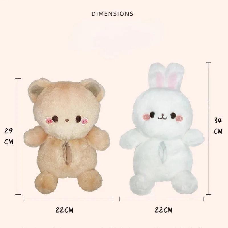 Plush Car Tissue Box Holder Cute Bear Rabbit Seat Back Hanging