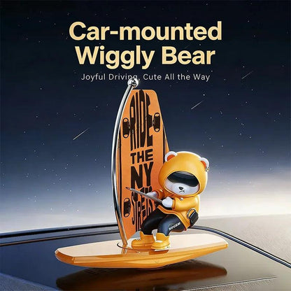 Sailboat Bear Dashboard Ornament - Swinging Rotating Car Decor